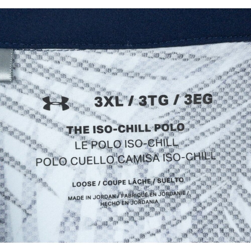 Under Armour Iso-Chill Golf Polo Men's 3XL Blue Palm Leaf Stretch Performance - Picture 2 of 15
